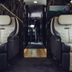A photo of the interior of the custom private plane.